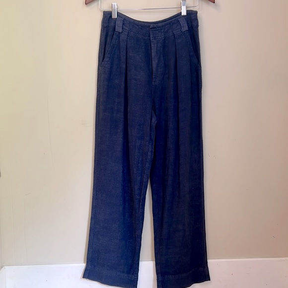 Free People Straight Leg Trouser Navy Blue Size 0 Womens Small - Picture 4 of 15